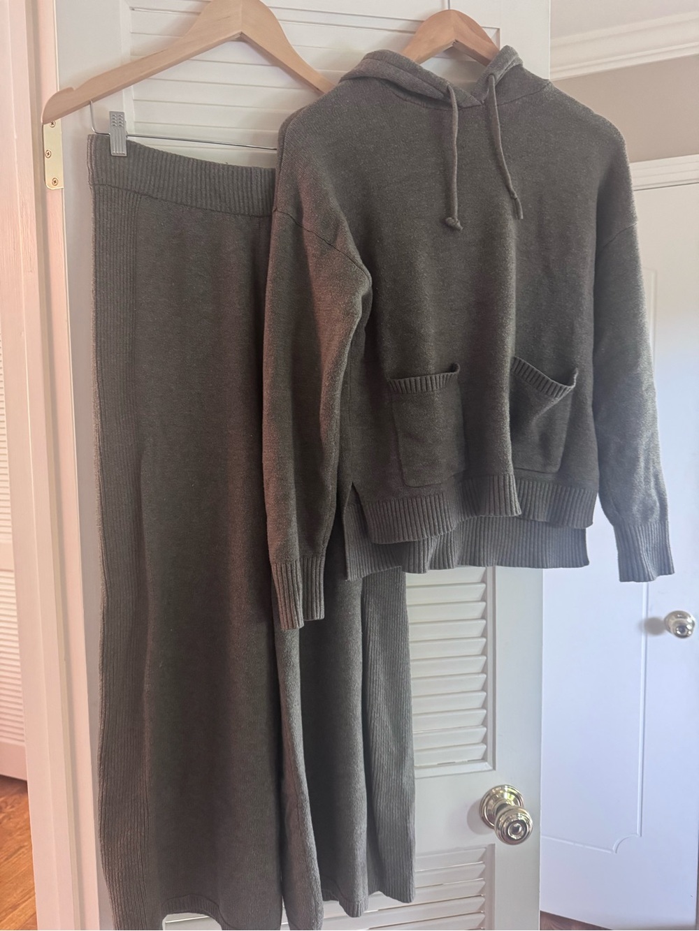 a new day Olive-Taupe Knit Hoodie & pants Set